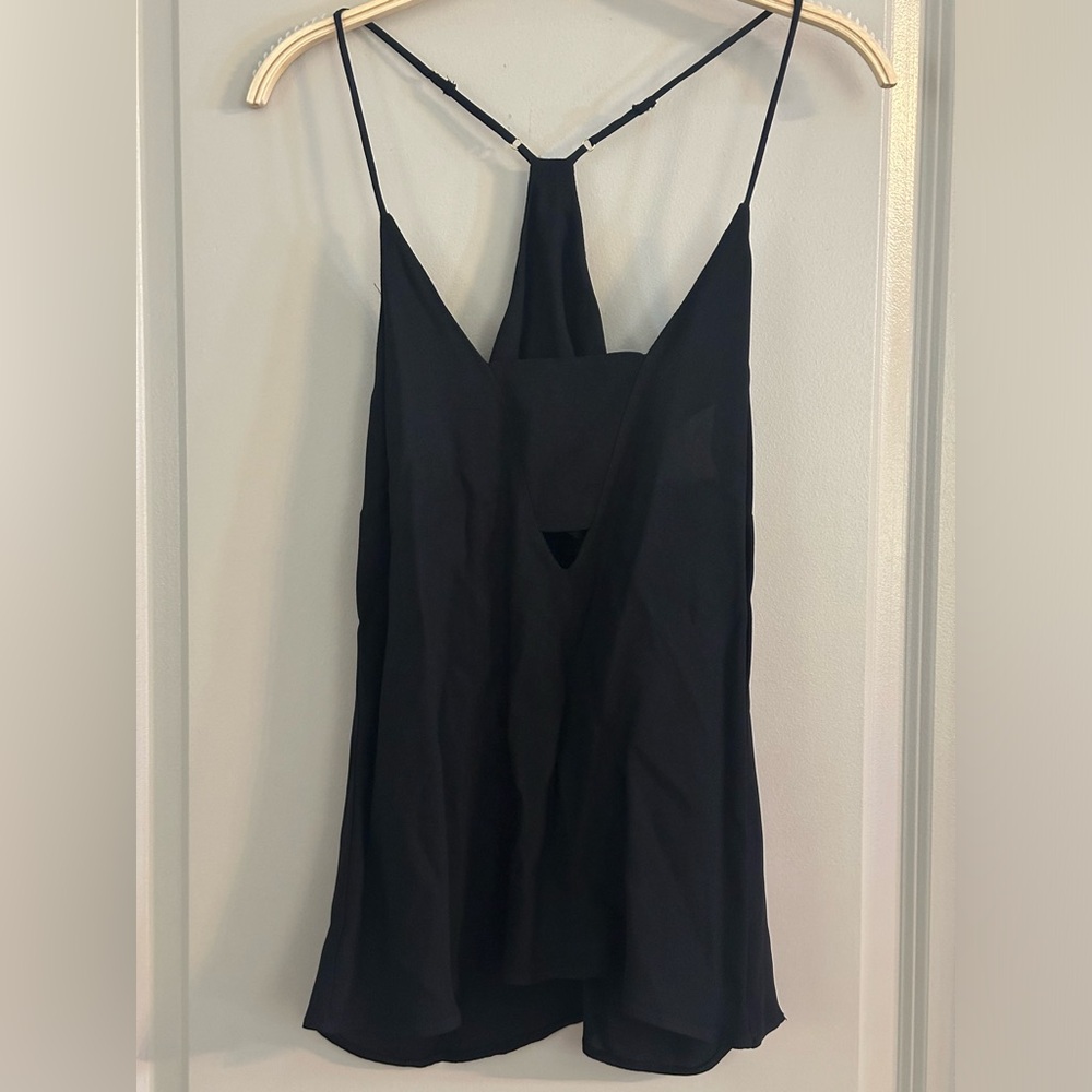 Karen Grimaldi Black Silk Tank in a Xsmall
